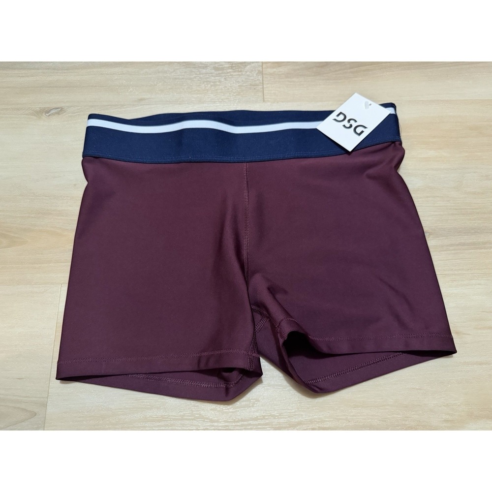 NWT DSG Women's 3" Medium Core Compression Short Active Shorts Burgundy Navy